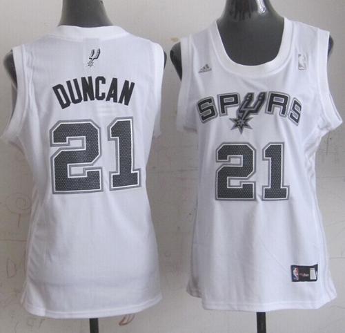 Tim Duncan San Antonio Spurs white Fashion jersey