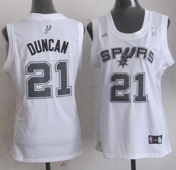 Tim Duncan San Antonio Spurs white Fashion jersey