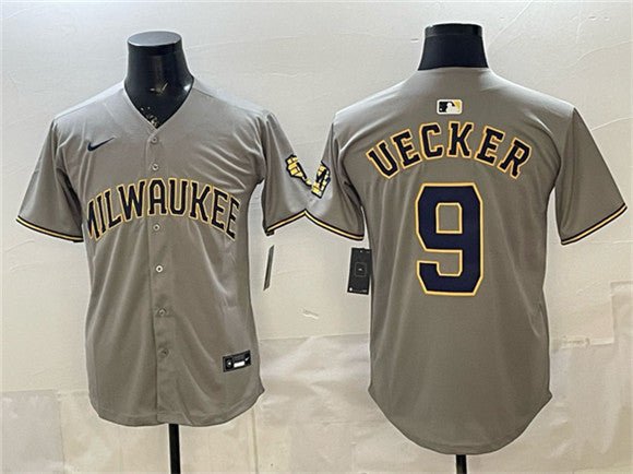 Bob Uecker Milwaukee Brewers gray Limited jersey
