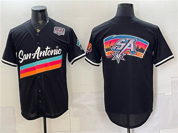 Team Big Logo San Antonio Spurs black City Edition jersey