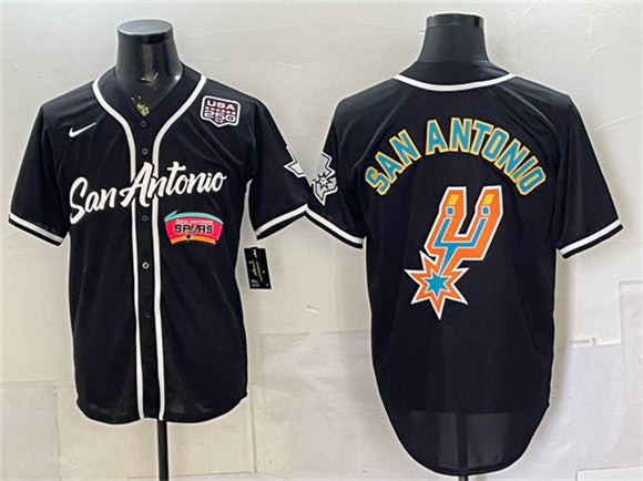 Team Big Logo San Antonio Spurs black jersey