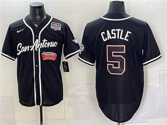 Stephon Castle San Antonio Spurs black jersey