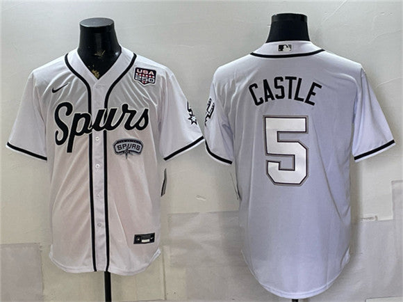 Stephon Castle San Antonio Spurs white jersey