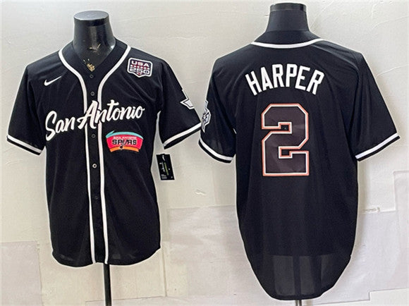 Dylan Harper San Antonio Spurs black jersey