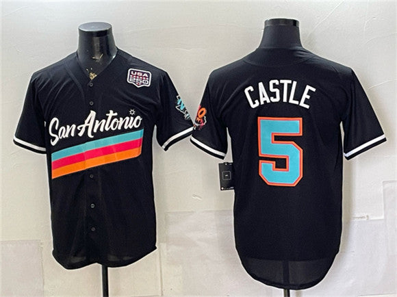 Stephon Castle San Antonio Spurs black City Edition jersey