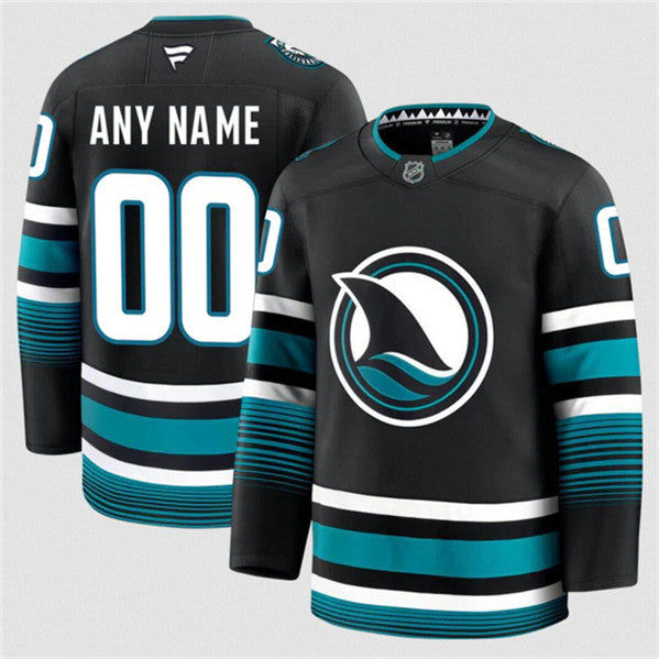 Custom San Jose Sharks black Alternate jersey