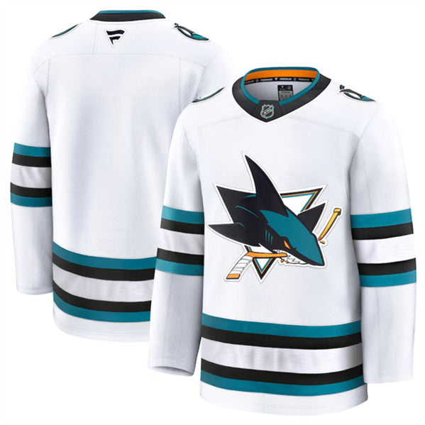 Custom San Jose Sharks white Away jersey