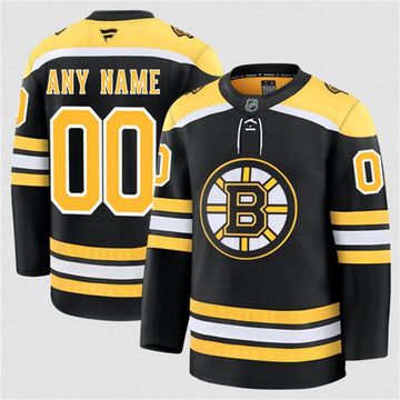 Custom Boston Bruins black Home jersey