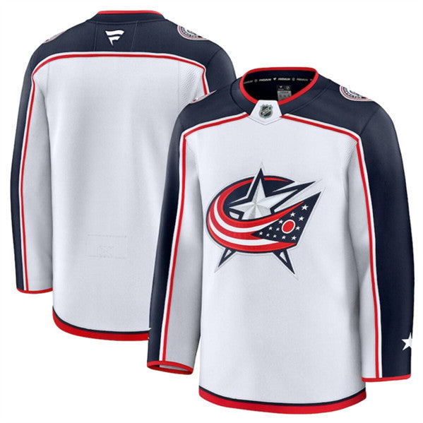 Custom Columbus Blue Jackets white Away jersey
