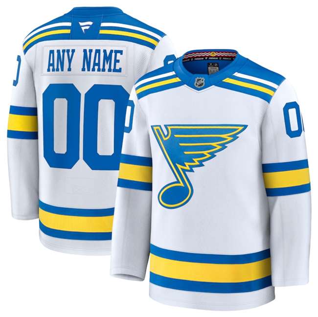 Custom St. Louis Blues white Away jersey