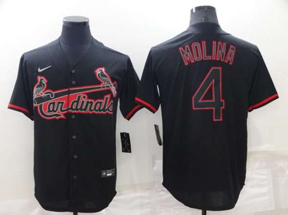 Custom St. Louis Cardinals black Shadow jersey