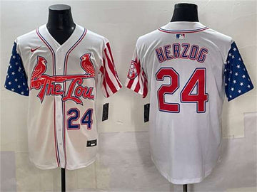 Whitey Herzog St. Louis Cardinals white Vapor jersey