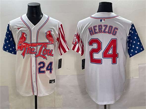 Whitey Herzog St. Louis Cardinals white Vapor jersey