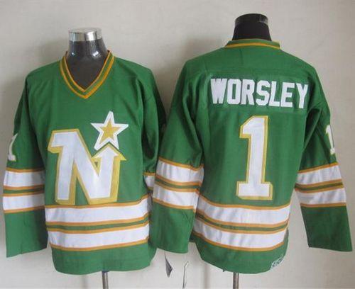Gump Worsley Dallas Stars green Throwback jersey
