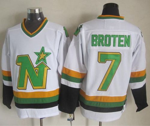 Neal Broten Dallas Stars white Throwback jersey