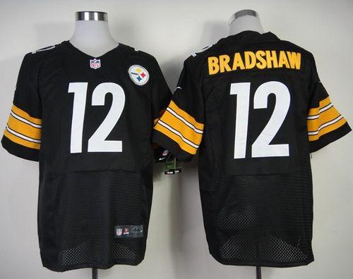 Terry Bradshaw Pittsburgh Steelers black Elite jersey