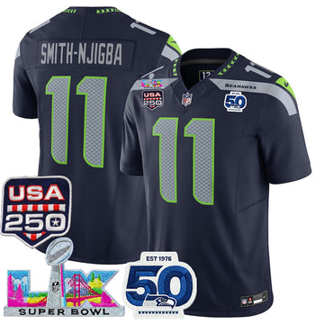Jaxon Smith-Njigba Seattle Seahawks navy Vapor jersey