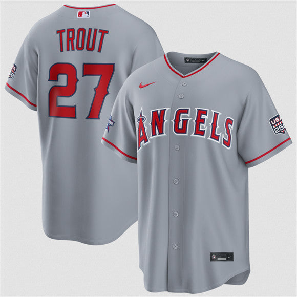 Mike Trout Los Angeles Angels gray All-Star jersey