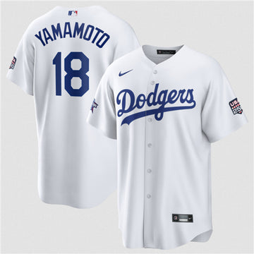 Yoshinobu Yamamoto Los Angeles Dodgers white All-Star jersey