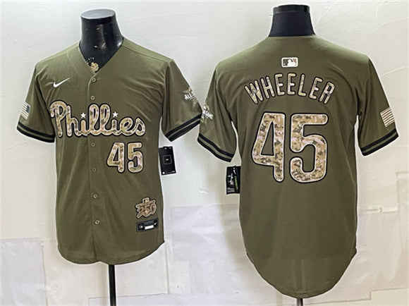 Zack Wheeler Philadelphia Phillies olive jersey