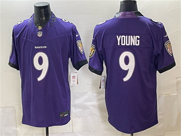 Zion Young Baltimore Ravens purple Vapor jersey
