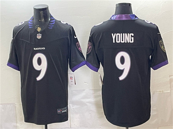Zion Young Baltimore Ravens black Vapor jersey