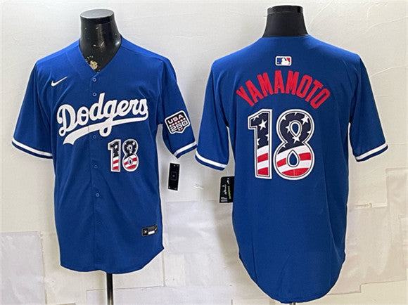 Yoshinobu Yamamoto Los Angeles Dodgers blue jersey