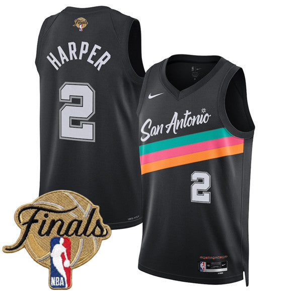 Dylan Harper San Antonio Spurs black City Edition jersey