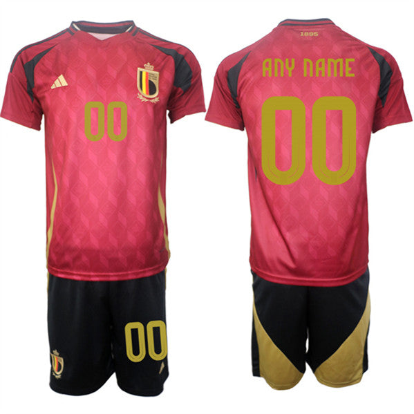 Custom Belgium National Team red Home jersey