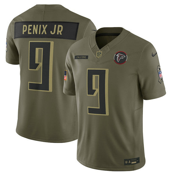 Custom Atlanta Falcons olive Salute To Service jersey