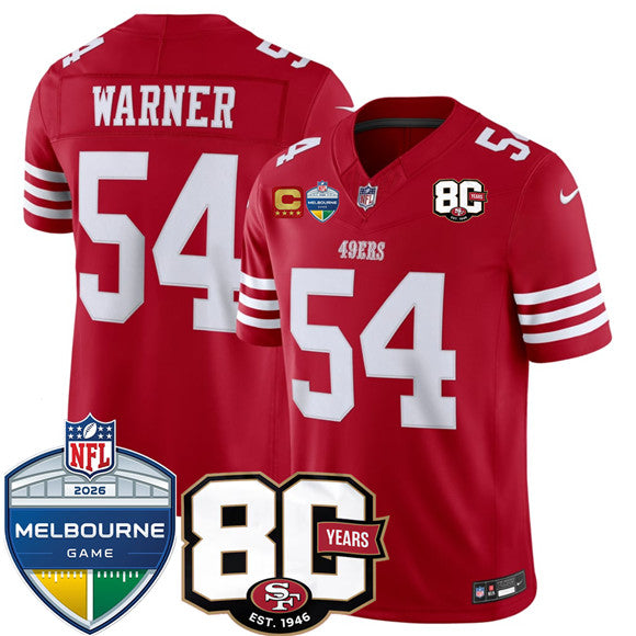 Fred Warner San Francisco 49ers red Vapor jersey