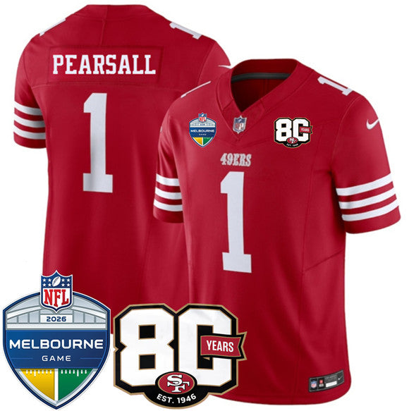 Ricky Pearsall San Francisco 49ers red Vapor jersey