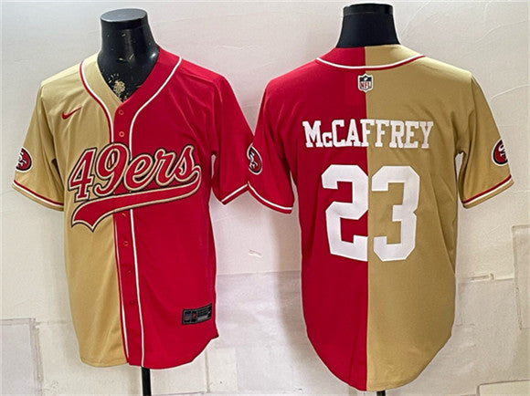 Christian McCaffrey San Francisco 49ers gold Split jersey