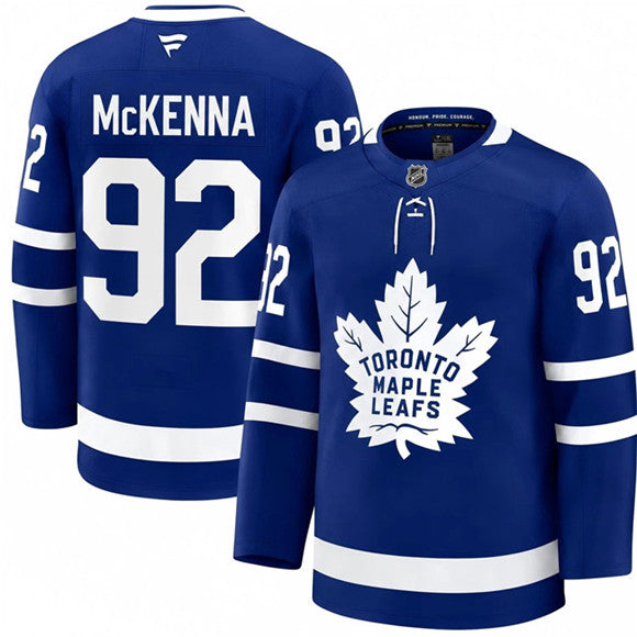 Gavin McKenna Toronto Maple Leafs blue jersey