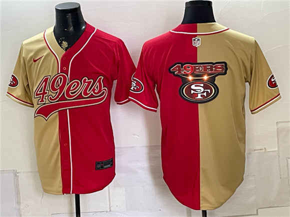 Team Big Logo San Francisco 49ers gold Split jersey
