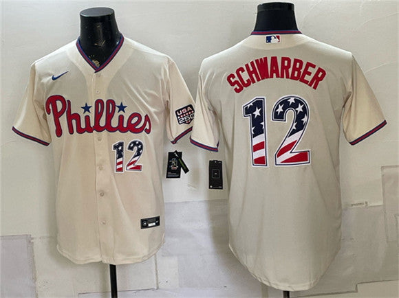 Kyle Schwarber Philadelphia Phillies cream Home jersey