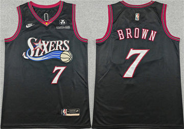Jaylen Brown Philadelphia 76ers black Classic jersey
