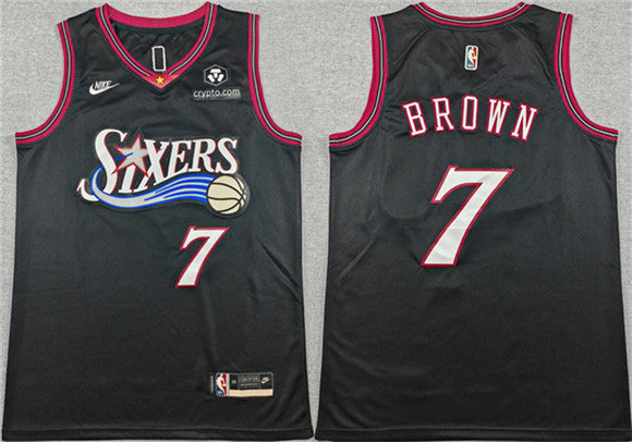 Jaylen Brown Philadelphia 76ers black Classic jersey