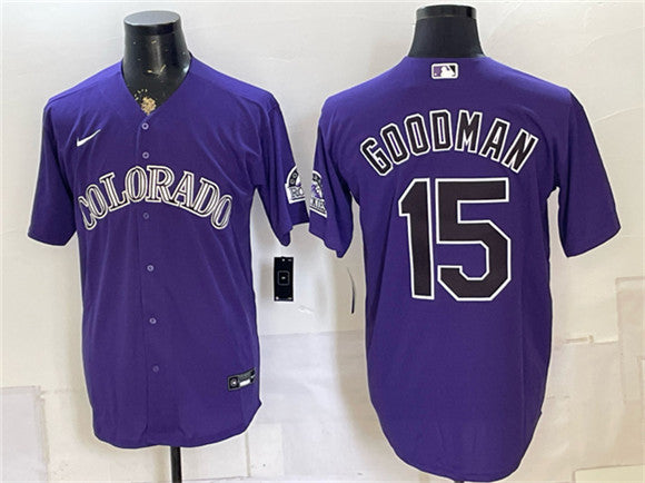 Hunter Goodman Colorado Rockies purple jersey