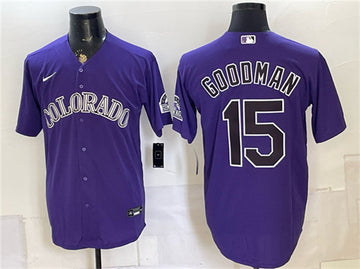 Hunter Goodman Colorado Rockies purple jersey