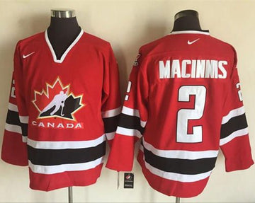 Al MacInnis Team Canada red-black Throwback jersey