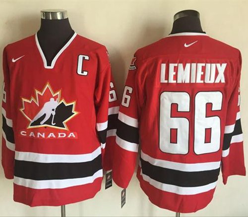 Mario Lemieux Team Canada red-black Throwback jersey