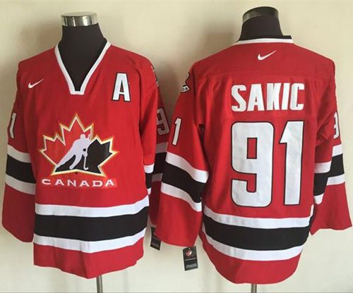 Joe Sakic Team Canada red-black Throwback jersey