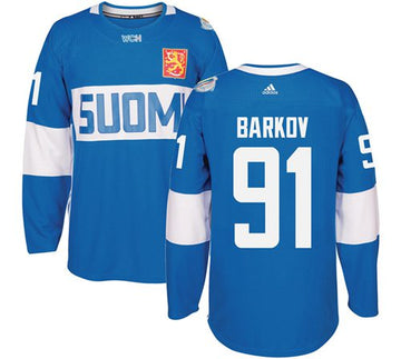 Aleksander Barkov Team Finland blue jersey