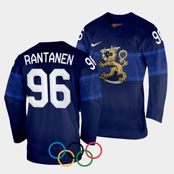 Mikko Rantanen Team Finland navy Away jersey