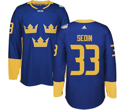 Henrik Sedin Team Sweden blue jersey