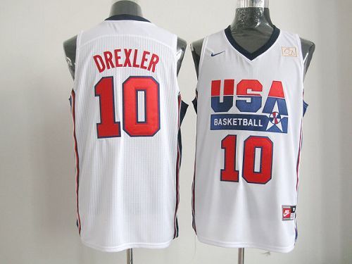 Clyde Drexler USA Basketball white Retro jersey