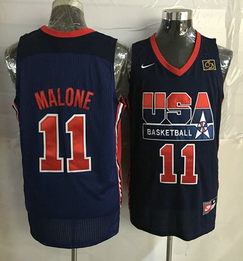 Karl Malone USA Basketball blue Retro jersey
