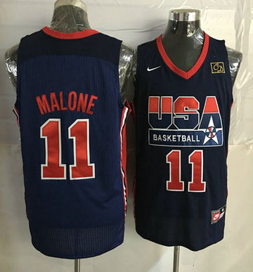 Karl Malone USA Basketball blue Retro jersey