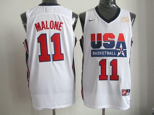 Karl Malone USA Basketball white Retro jersey